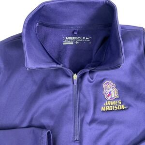 Nike Golf James‎ Madison JMU Dri Fit Purple Thermal Pullover 1/2 Zip S